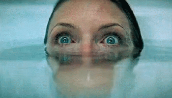 Claire&#x27;s eyes dart from side to side as the water rises