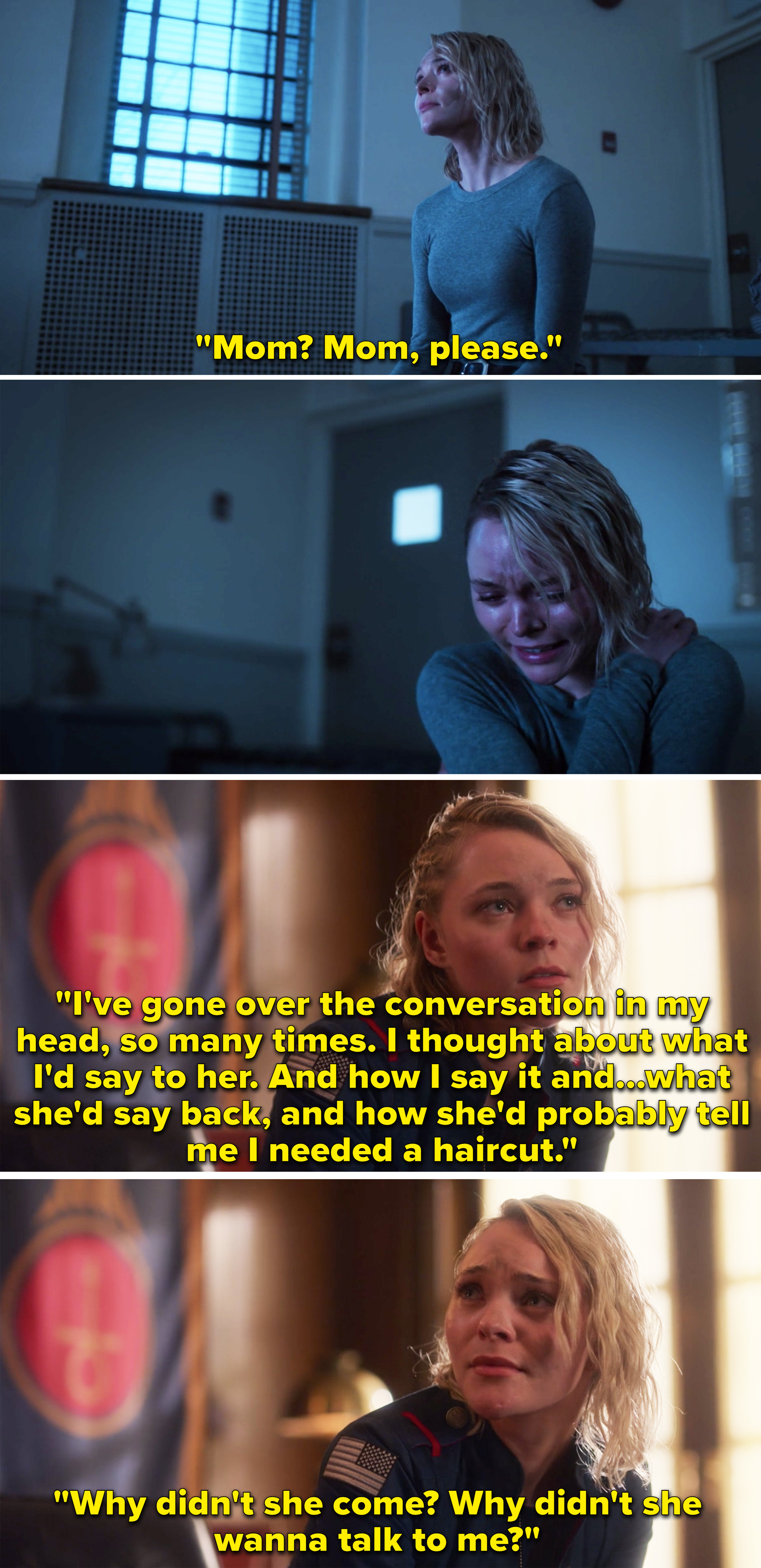 Raelle crying and saying she thought about the conversation she&#x27;d have with her mom and wondering why she didn&#x27;t come