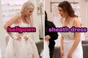 ballgown versus sheath dress