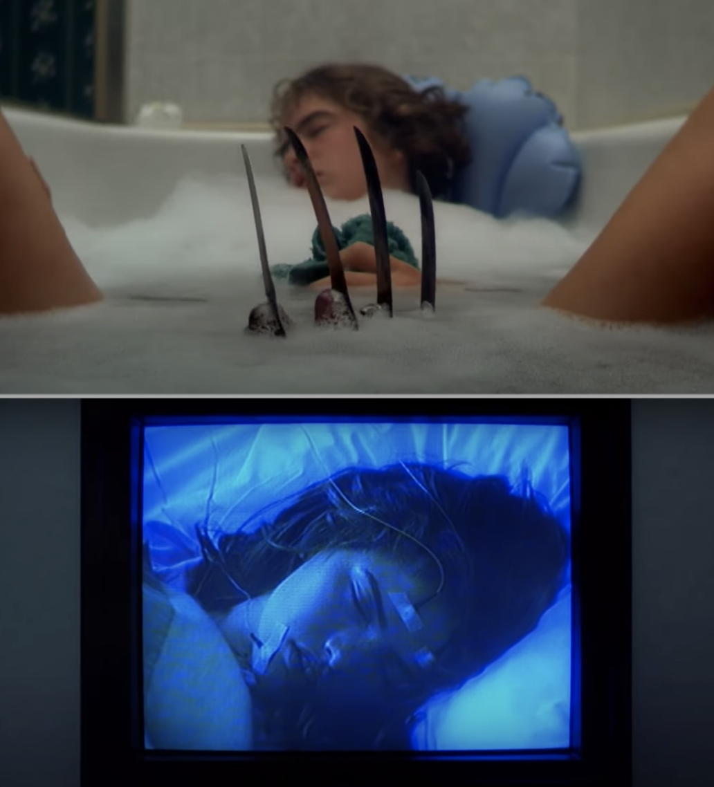 The main actor sleeping and in a bath tub