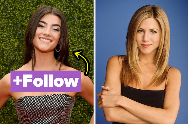 charli damelio on the left and rachel green on the right