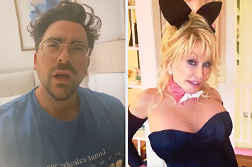 Dan Levy side by side with Dolly Parton