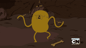 Jake the dog from Adventure Time dancing