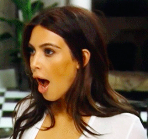 Kim Kardashian's jaw dropping in shock