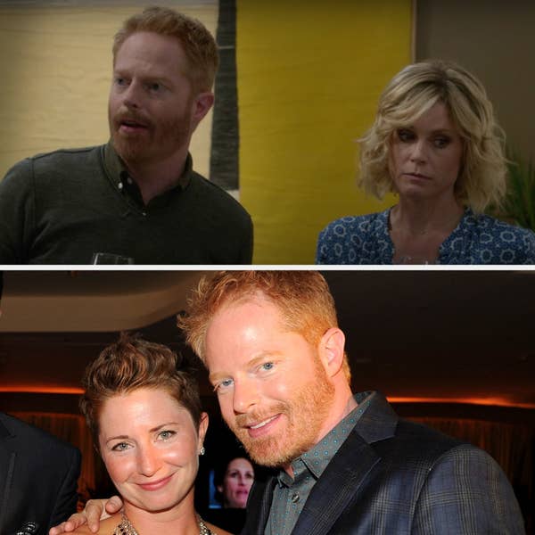 Above, Mitch and Claire are talking Phil. Below, Jesse is posing for a photo with his sister Kelly