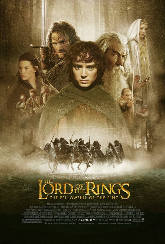 A promo poster for The Lord of the Rings: The Fellowship of the Ring