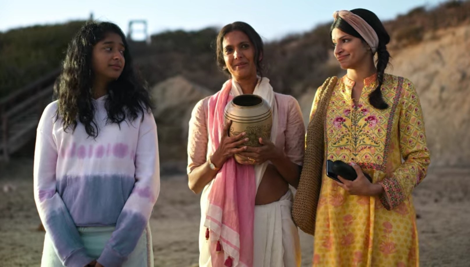 Devi, Nalini, and Kamala at the beach