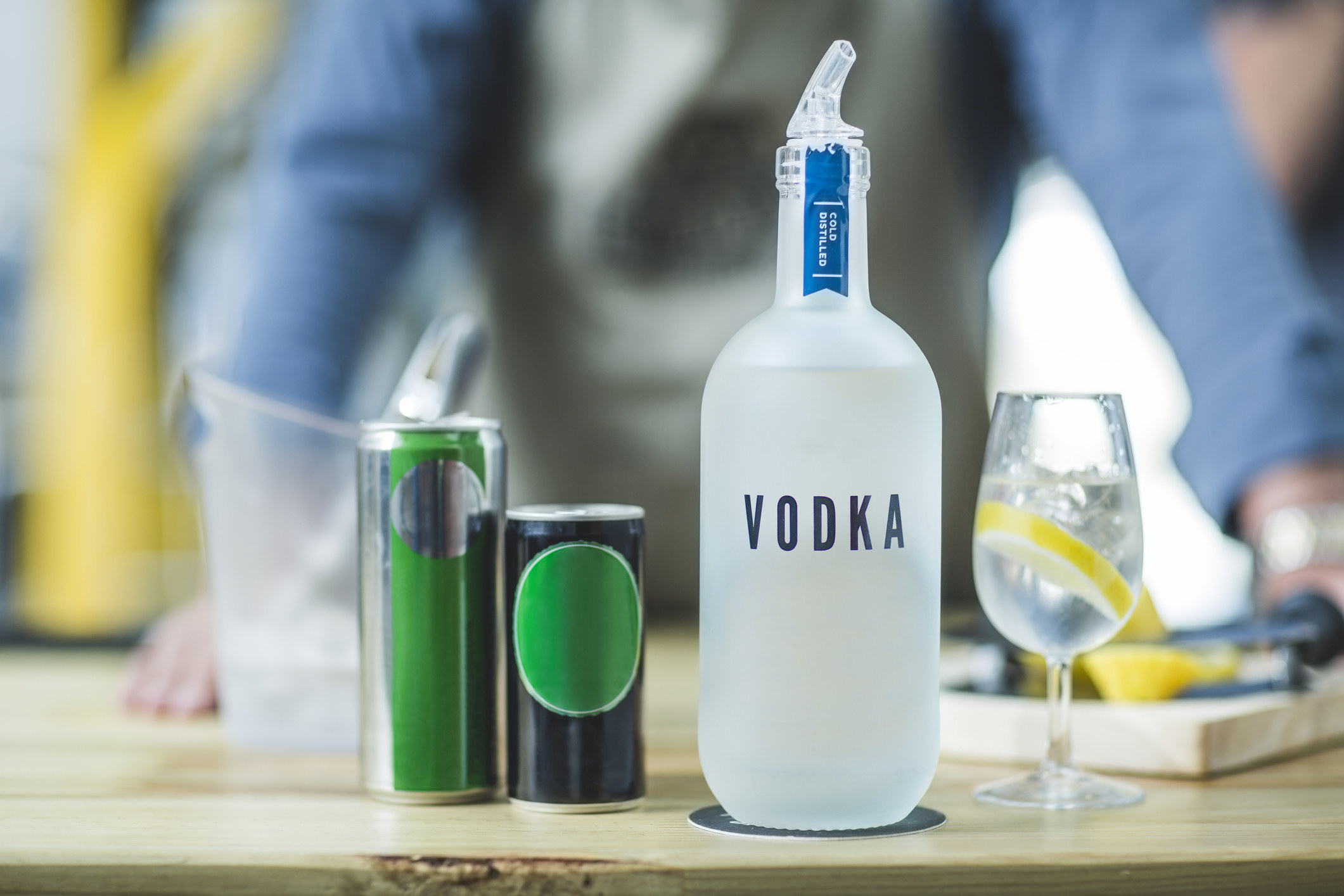 A bottle of vodka