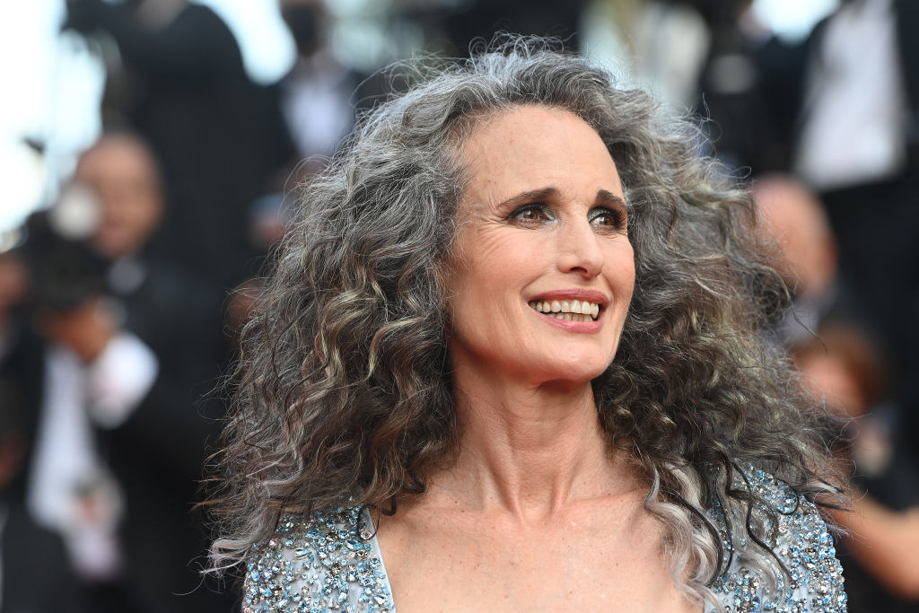 Andie MacDowell attends the &quot;Annette&quot; screening and opening ceremony during the 74th annual Cannes Film Festival