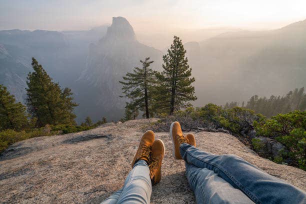 people relaxing at Yosemite