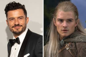 Orlando Bloom on the red carpet, side by side with Legolas in Lord of the Rings
