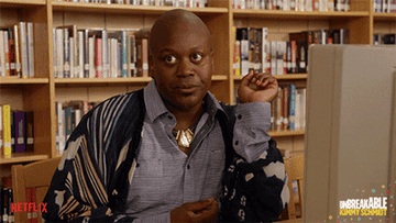 Titus from Unbreakable Kimmy Schmidt rolling his eyes dramatically