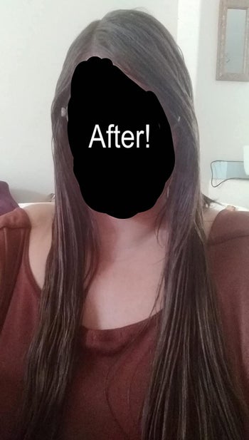 same reviewer after with smoothed out, straight hair 