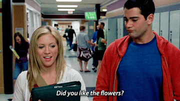 john asking kate if she liked the flowers in John Tucker Must Die