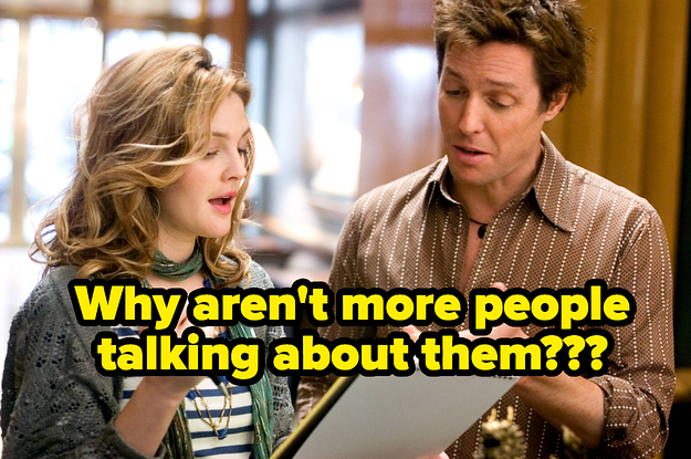 Drew Barrymore and Hugh Grant in Music and Lyrics labeled