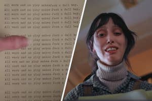 Wendy finding the typewriter in The Shining