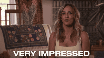 A woman saying &quot;very impressed&quot;