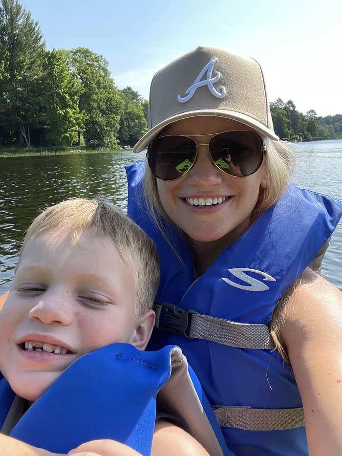 The author and her oldest child