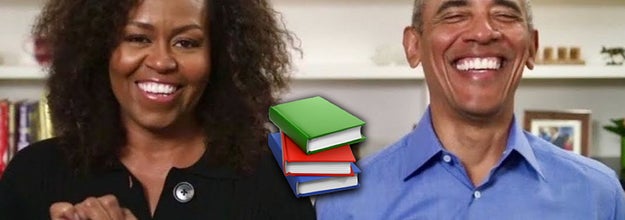 Michelle and Barack Obama reading children's books