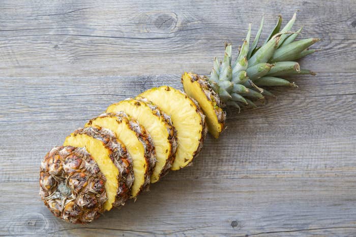 a sliced pineapple