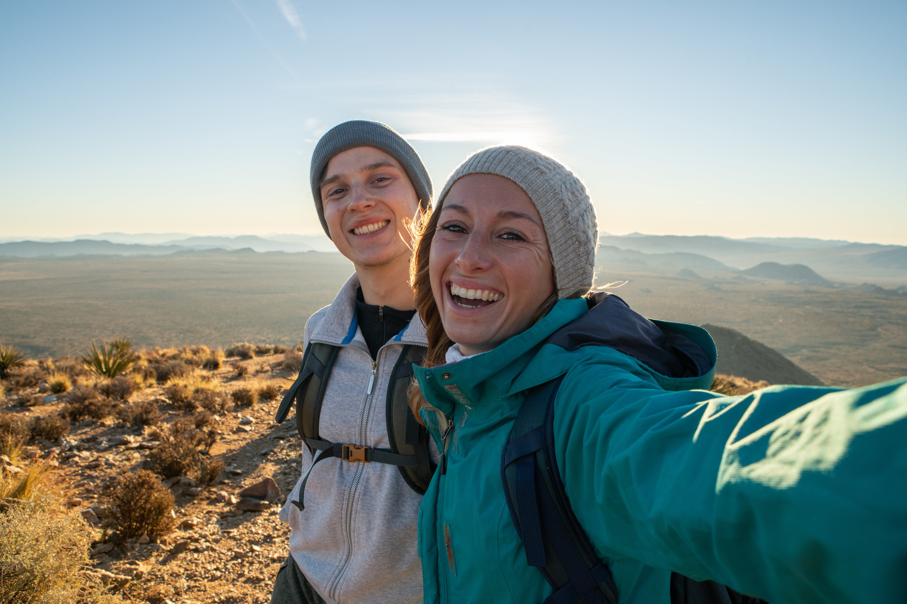 Two National Park travelers smiling