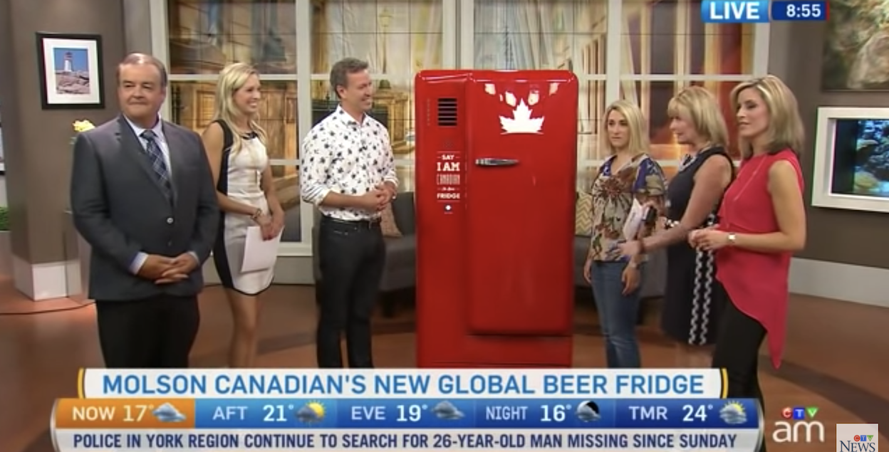 A morning show attempts to open the beer fridge