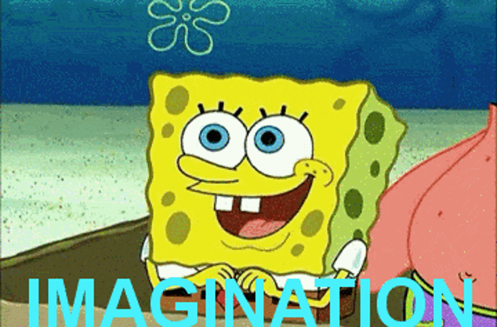 Spongebob saying &quot;imagination&quot;