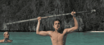 Leonardo DiCaprio spear fishing