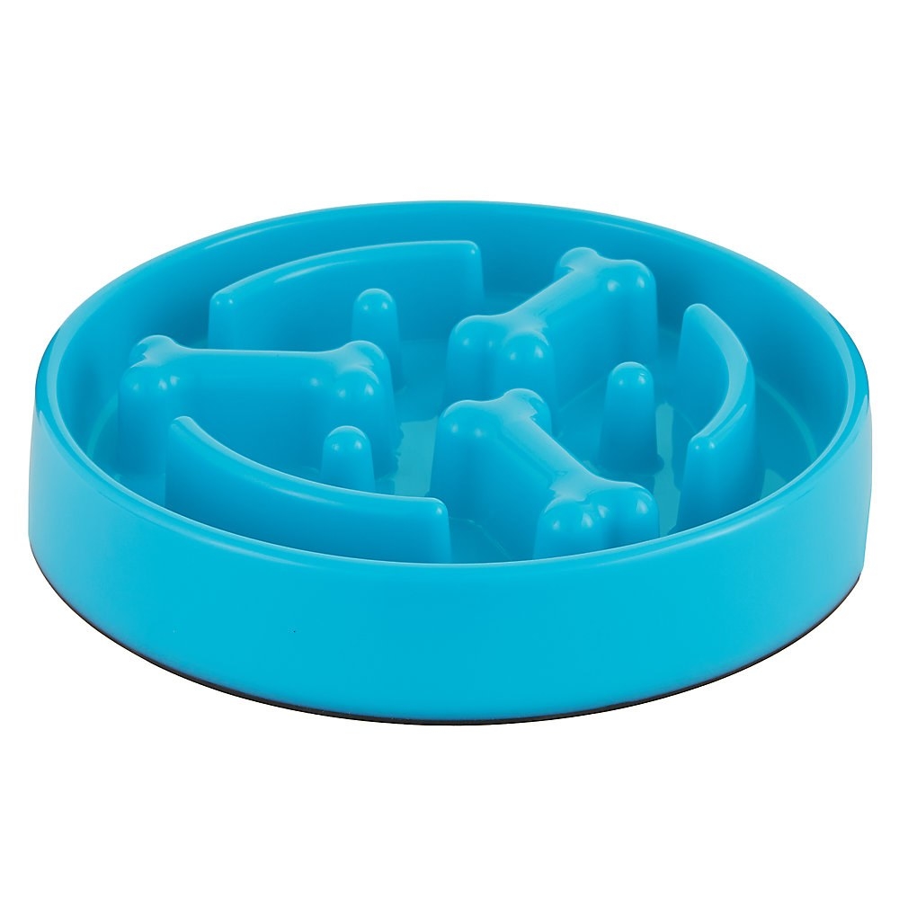 The round dog bowl with a maze to put the food in