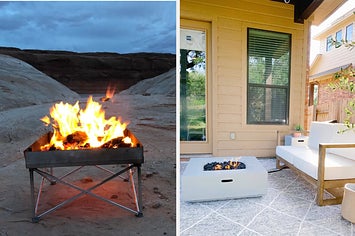 fire pits on the beach and in backyard