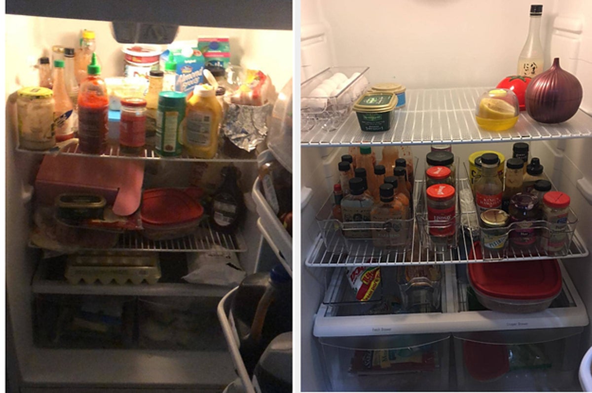 kitchen - How to keep the water bottles erect in the refrigerator door? -  Lifehacks Stack Exchange