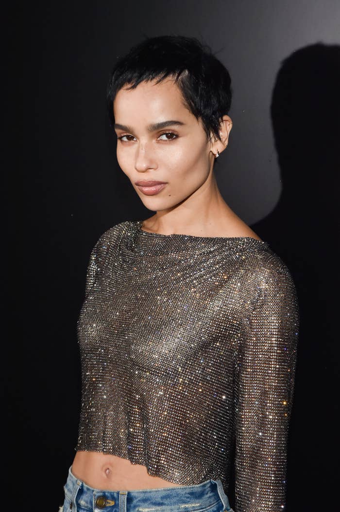 Zoë Kravitz is pictured at Paris Fashion Week