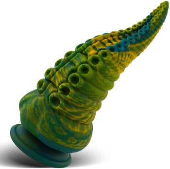 Green multicolor tentacle dildo