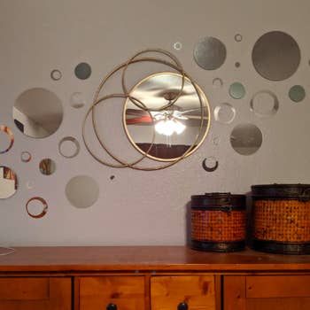 different reviewer's vanity with the same mirrors, decorated to look more mid century modern 
