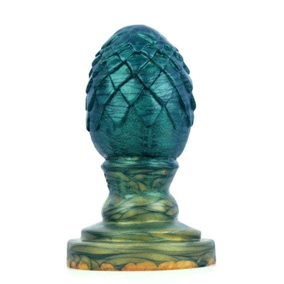 Blue multicolor dragon egg butt plug