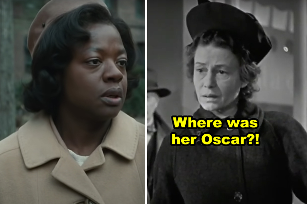 Side-by-side of Viola Davis in "Doubt" and Thelma Ritter in "Miracle on 34th Street"