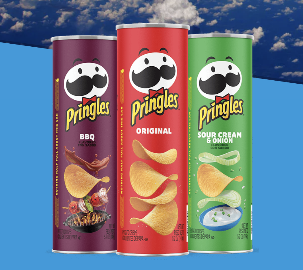 Three canisters of Pringles