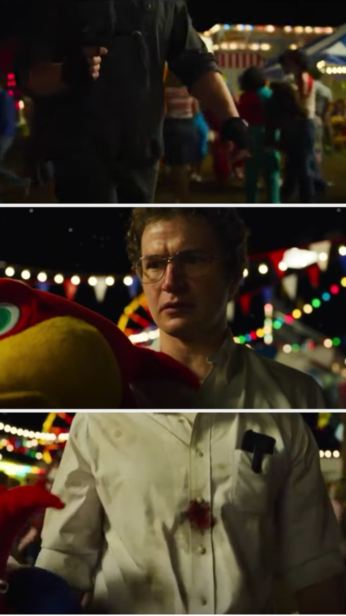 Alexei drops his stuffed animal after he gets shot