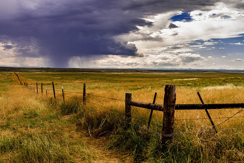 Dark clouds overlooking the Pawnee National Grasslands in Colorado