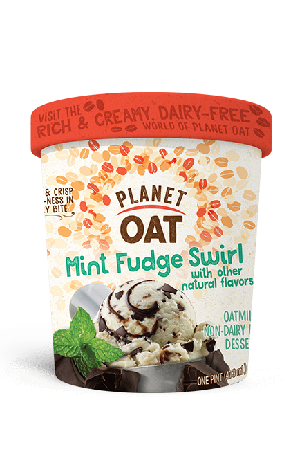 Pint of Planet Oat Mint Fudge Swirl frozen dessert