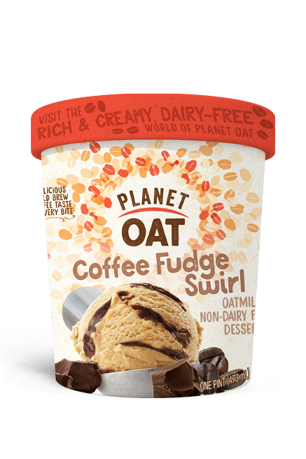 Pint of Planet Oat Coffee Fudge Swirl frozen dessert