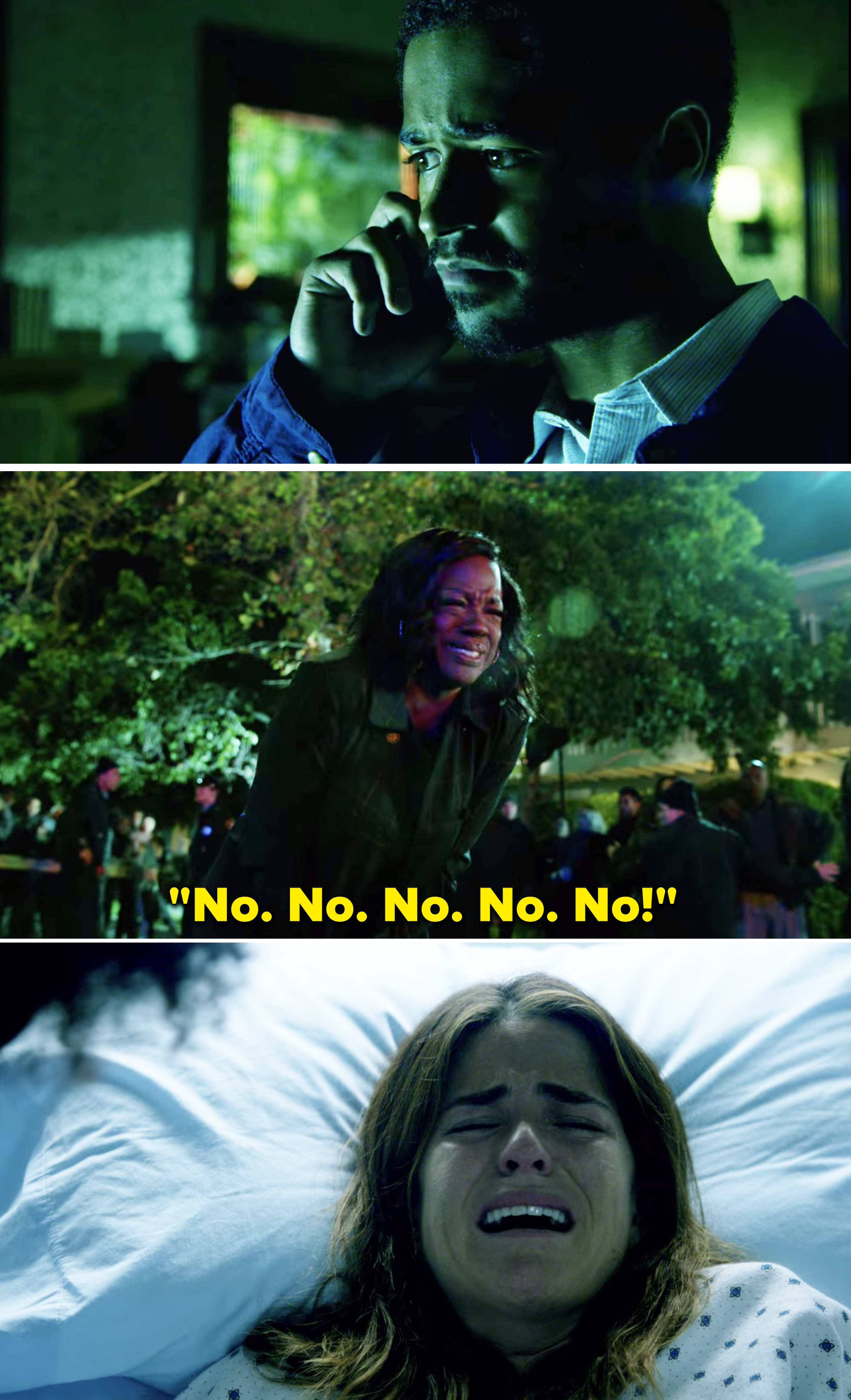 Annalise crying and repeating, &quot;No&quot;