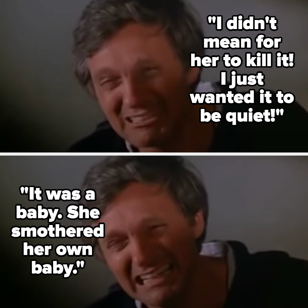 Hawkeye cries that he didn&#x27;t mean for the woman to kill it, and that he just wanted it to be quiet, but it was a baby, and she smothered it