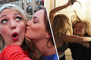 Serena and Blair from Gossip Girl being best friends and then them fighting 