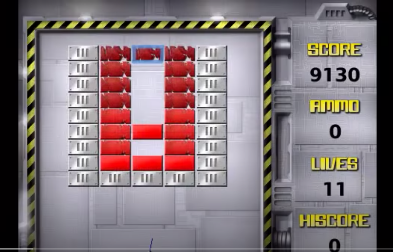 A screenshot of the Brick Breaker game