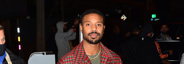 Michael B. Jordan walking outside.