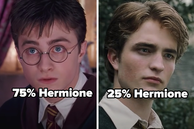 Harry with 75% hermione and cedric with 25% hermione