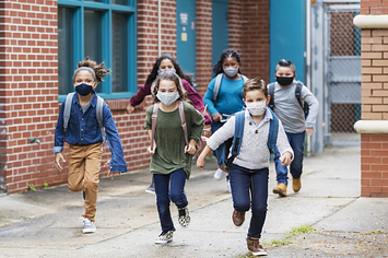 kids with masks at school