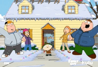 Griffin family outside their house