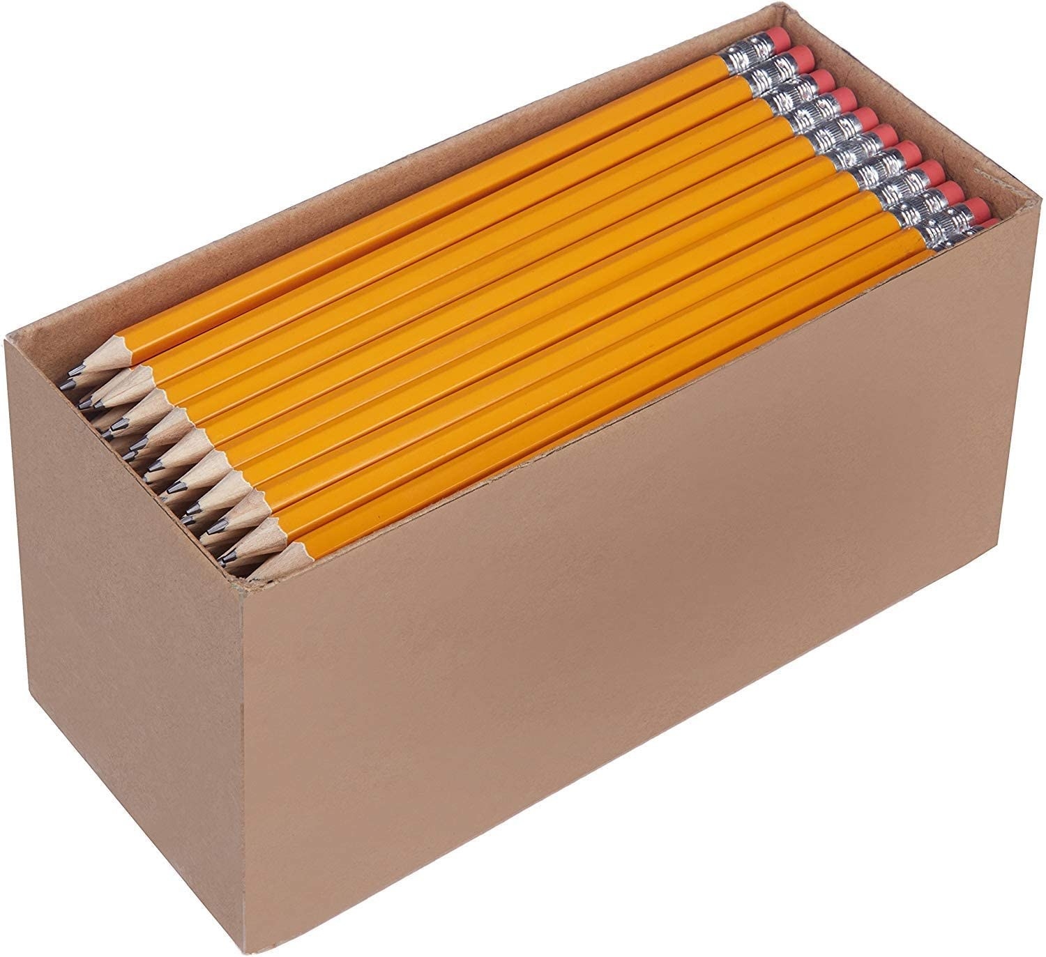 A brown box containing150 pencils